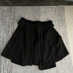 Fit and flare black mini skirt